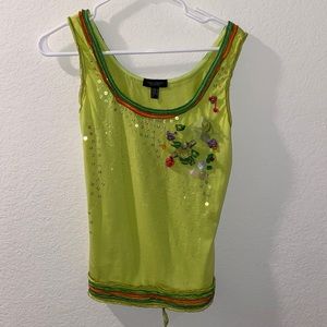 Javier simorra original tank top tie back green